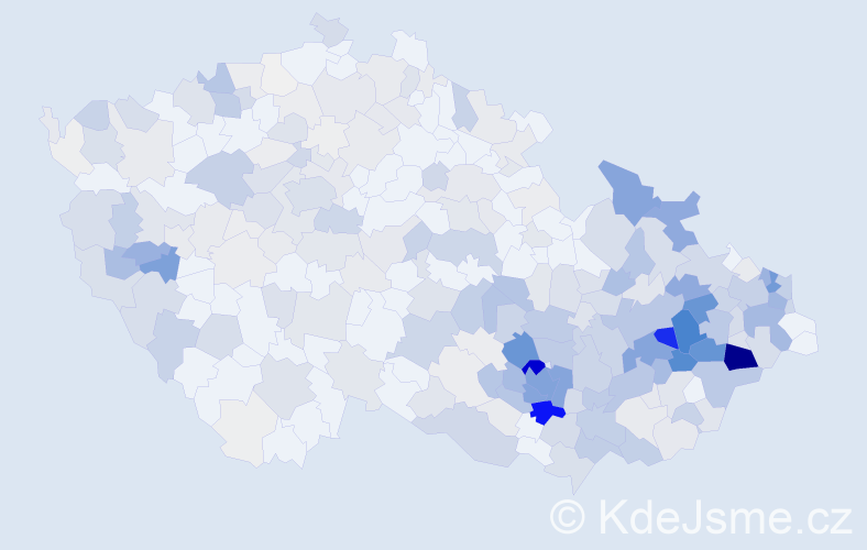 Příjmení: 'Koláčková', počet výskytů 1592 v celé ČR