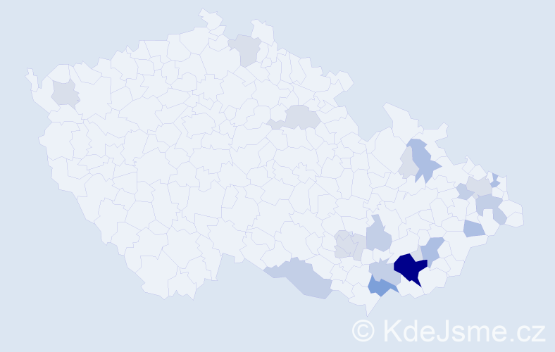 Příjmení: 'Lukeštíková', počet výskytů 59 v celé ČR