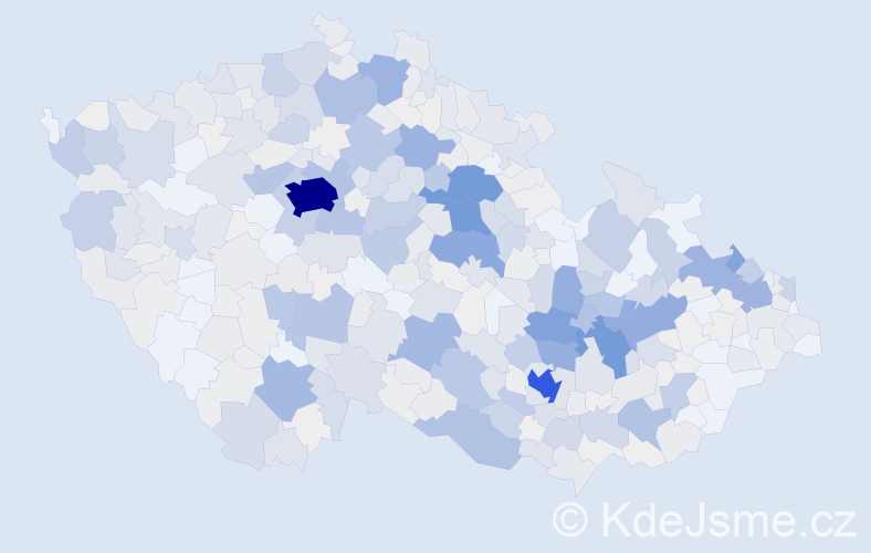 Příjmení: 'Komárek', počet výskytů 2687 v celé ČR