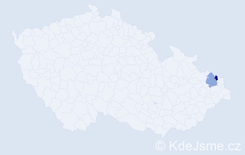 Příjmení: 'Kubejko', počet výskytů 11 v celé ČR