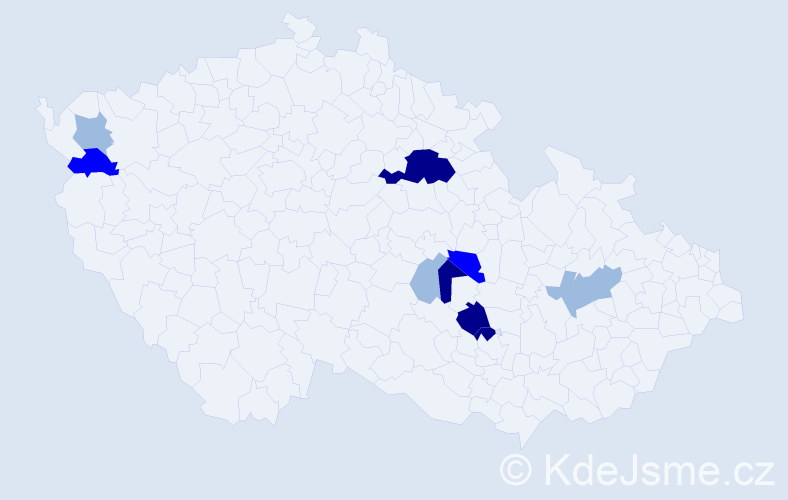Příjmení: 'Ciková', počet výskytů 25 v celé ČR