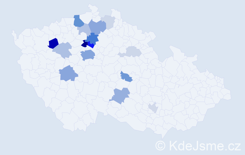 Příjmení: 'Derflová', počet výskytů 51 v celé ČR