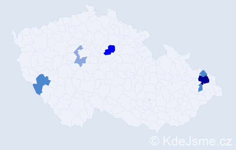 Příjmení: 'Duksová', počet výskytů 16 v celé ČR