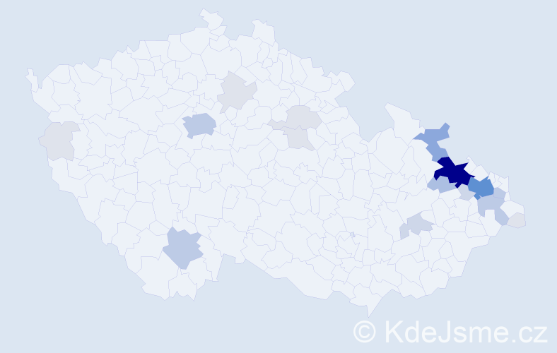 Příjmení: 'Prusek', počet výskytů 72 v celé ČR
