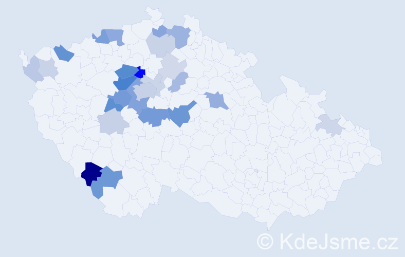 Příjmení: 'Perman', počet výskytů 67 v celé ČR
