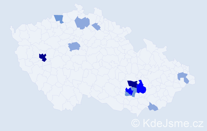 Příjmení: 'Ratislavová', počet výskytů 29 v celé ČR