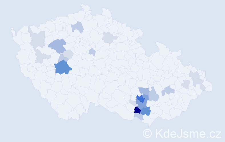 Příjmení: 'Pávišová', počet výskytů 83 v celé ČR