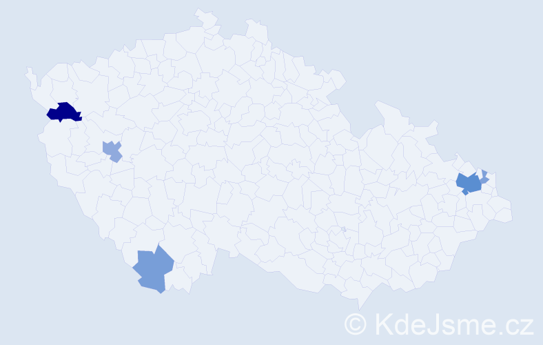Příjmení: 'Páterek', počet výskytů 13 v celé ČR