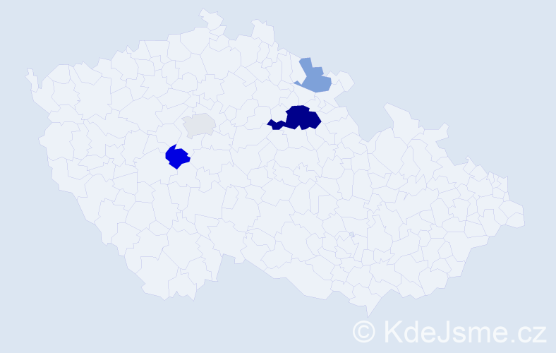 Příjmení: 'Kecina', počet výskytů 9 v celé ČR
