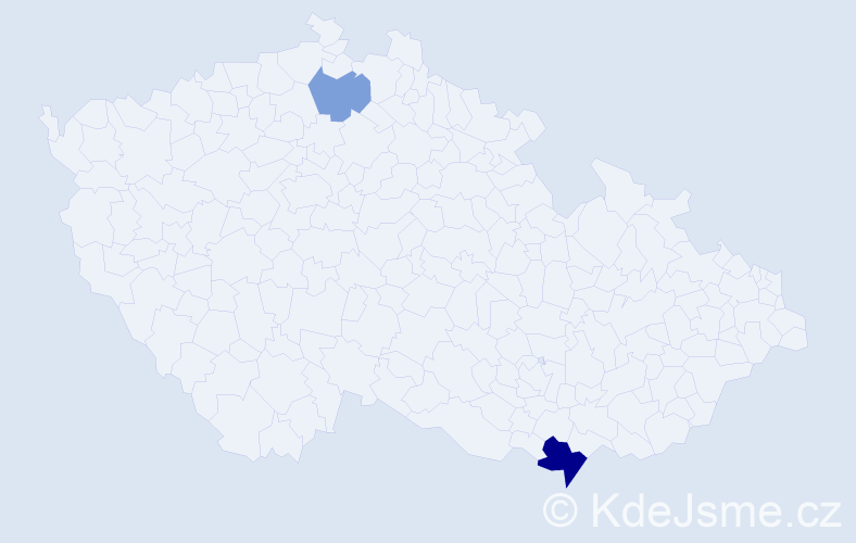 Příjmení: 'Zaliberová', počet výskytů 4 v celé ČR