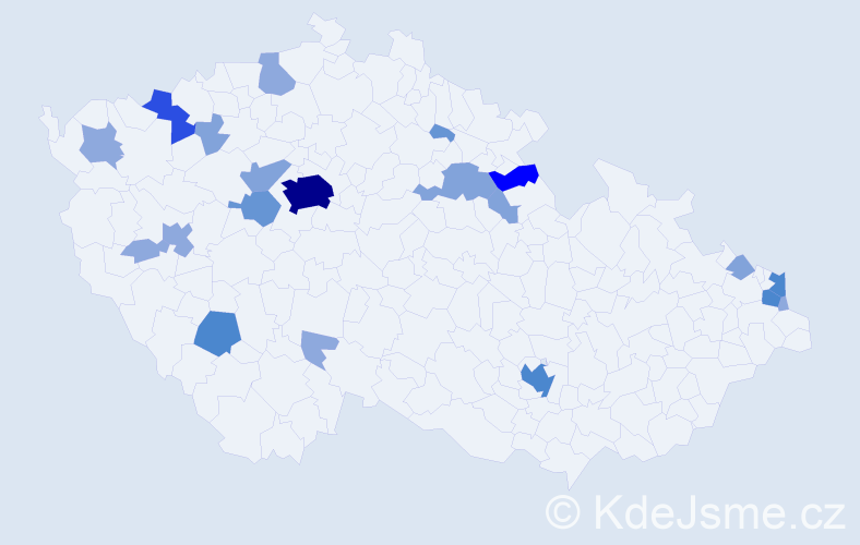 Příjmení: 'Senková', počet výskytů 57 v celé ČR