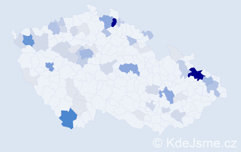 Příjmení: 'Čarný', počet výskytů 202 v celé ČR