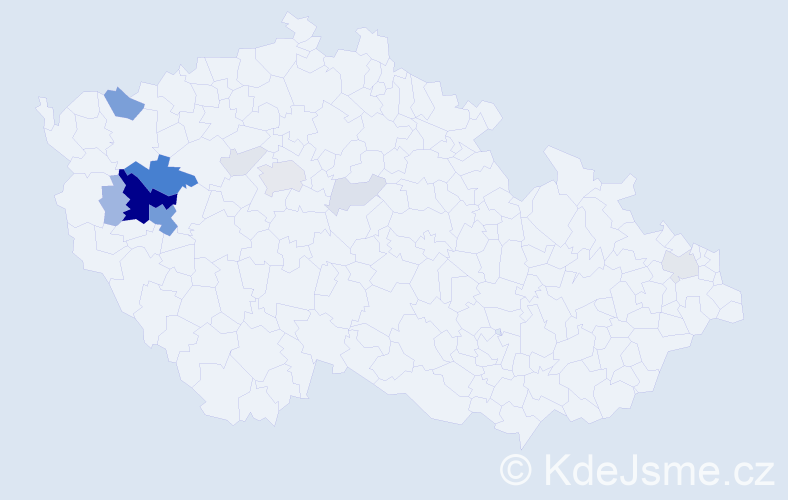Příjmení: 'Tyr', počet výskytů 49 v celé ČR
