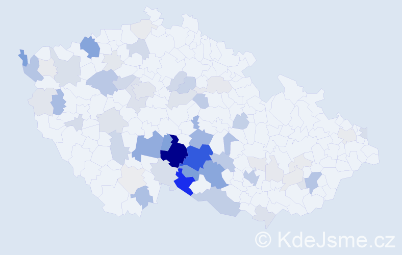 Příjmení: 'Bulantová', počet výskytů 261 v celé ČR