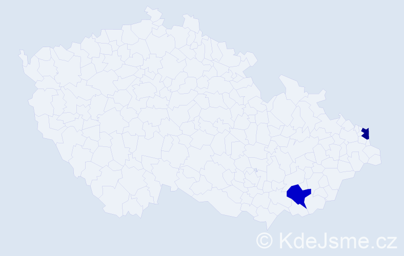 Příjmení: 'Gužiňák', počet výskytů 6 v celé ČR