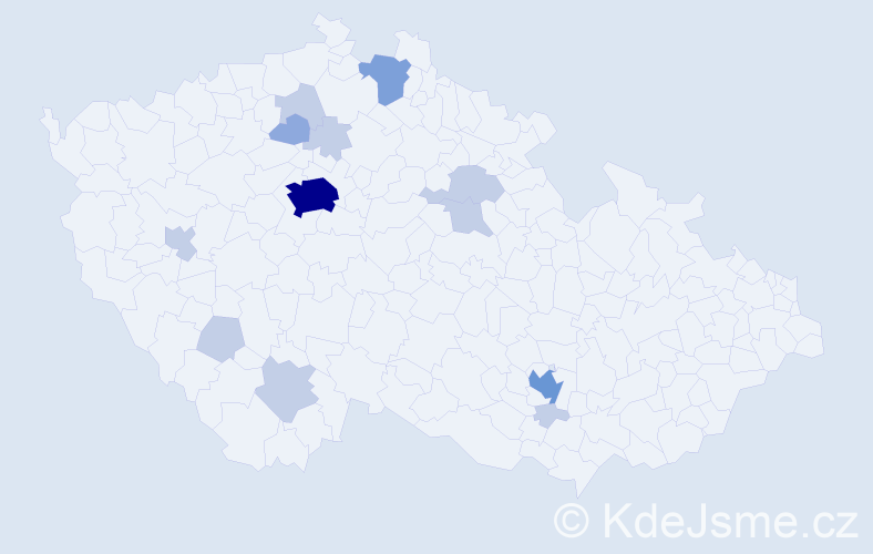 Příjmení: 'Velychko', počet výskytů 28 v celé ČR