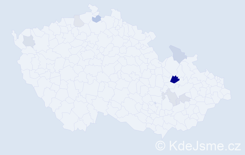 Příjmení: 'Pohajdová', počet výskytů 13 v celé ČR