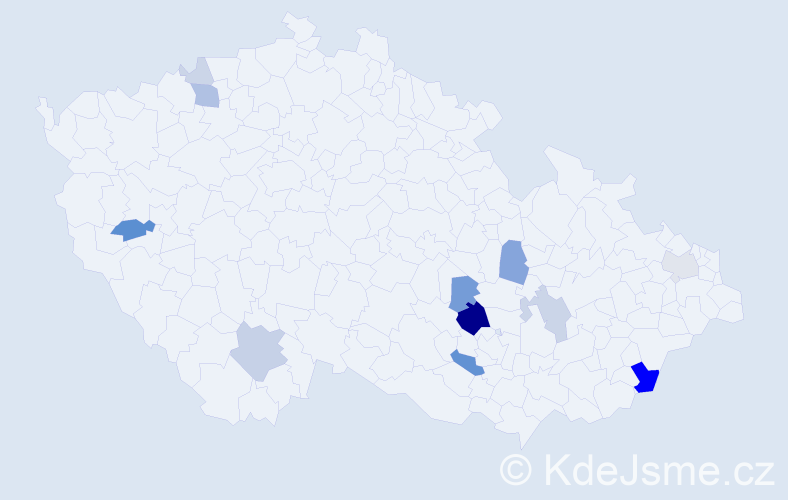 Příjmení: 'Baksová', počet výskytů 36 v celé ČR