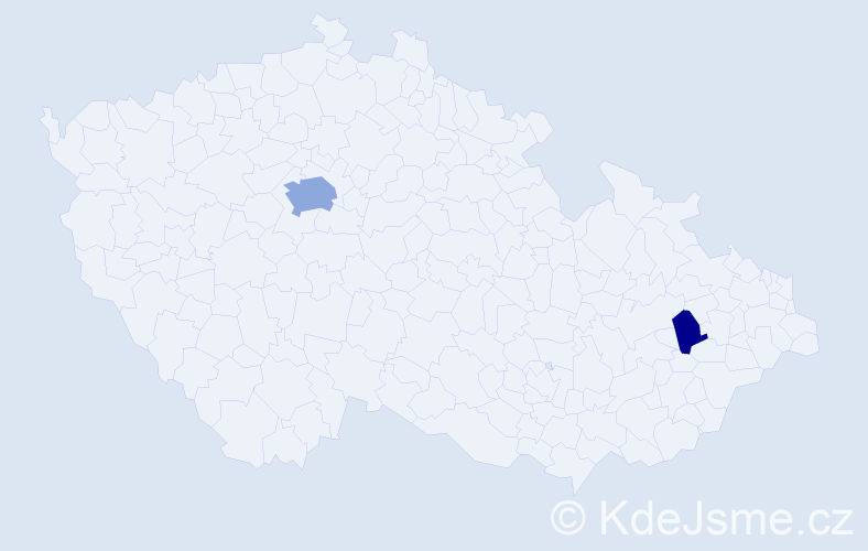 Příjmení: 'Baranay', počet výskytů 5 v celé ČR