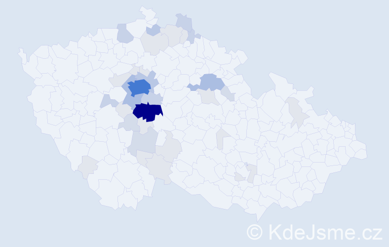 Příjmení: 'Rabiňáková', počet výskytů 110 v celé ČR