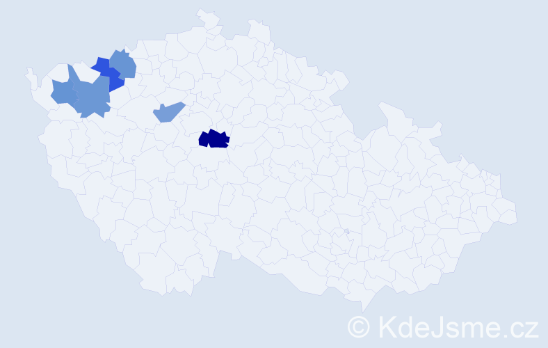 Příjmení: 'Ladenbergerová', počet výskytů 7 v celé ČR