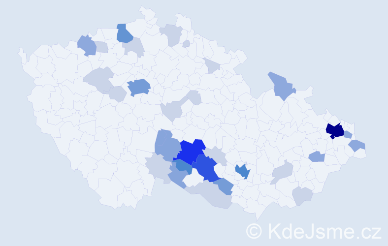 Příjmení: 'Netoličková', počet výskytů 88 v celé ČR