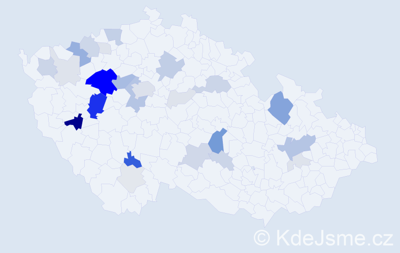 Příjmení: 'Lisner', počet výskytů 98 v celé ČR