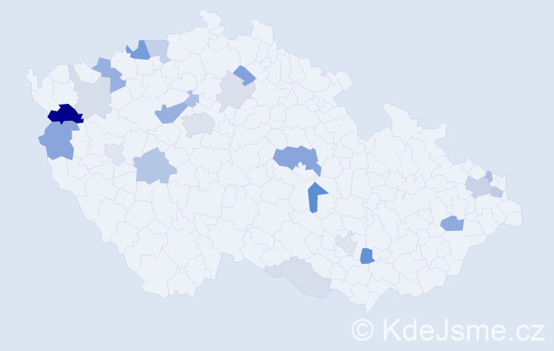 Příjmení: 'Babej', počet výskytů 53 v celé ČR