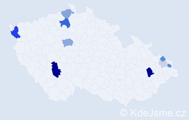Příjmení: 'Durová', počet výskytů 22 v celé ČR