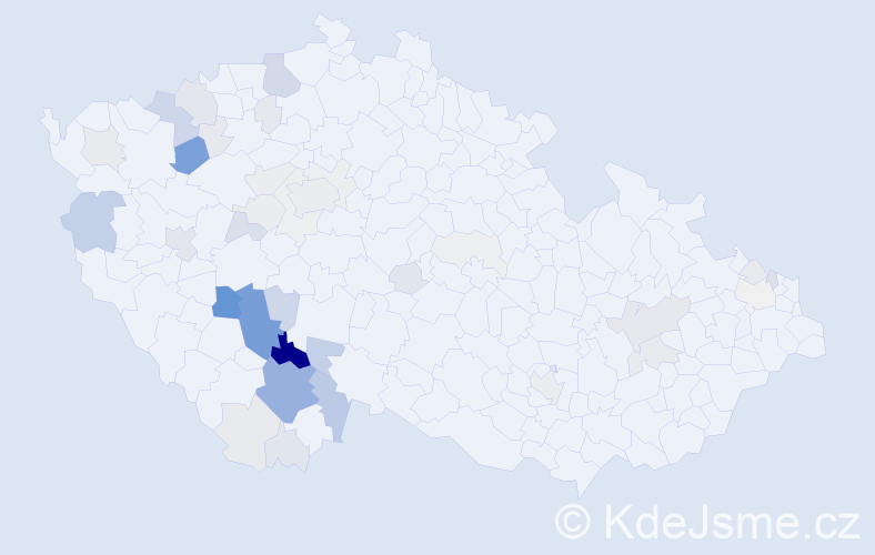 Příjmení: 'Bartuška', počet výskytů 168 v celé ČR