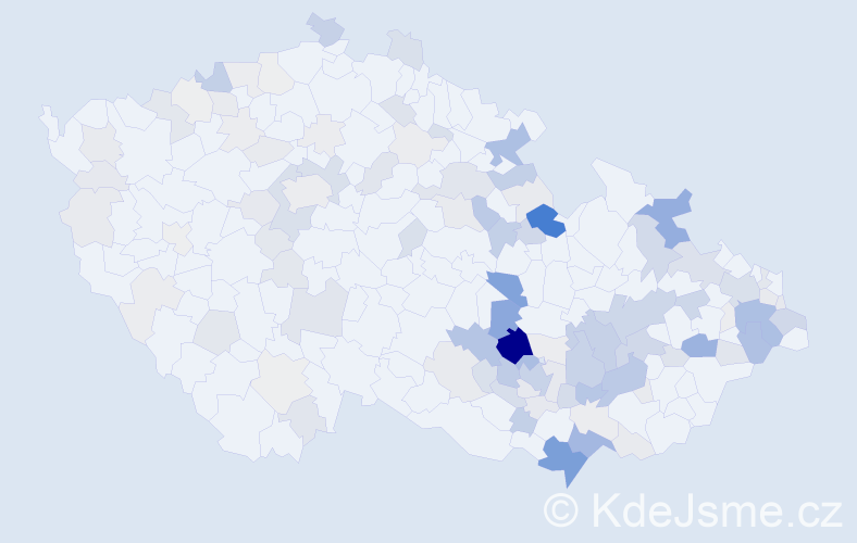 Příjmení: 'Balášová', počet výskytů 458 v celé ČR