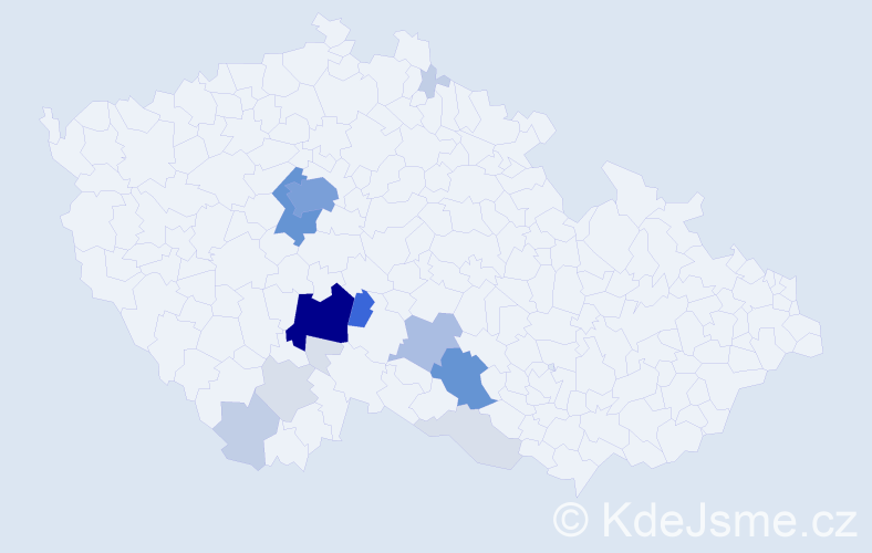 Příjmení: 'Tenkl', počet výskytů 65 v celé ČR