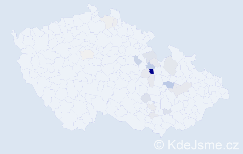 Příjmení: 'Klaclová', počet výskytů 66 v celé ČR