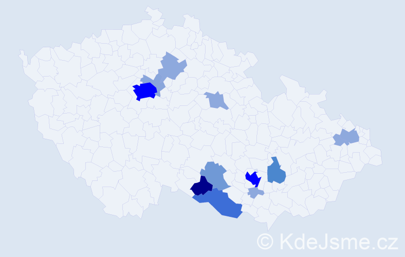 Příjmení: 'Mittnerová', počet výskytů 42 v celé ČR