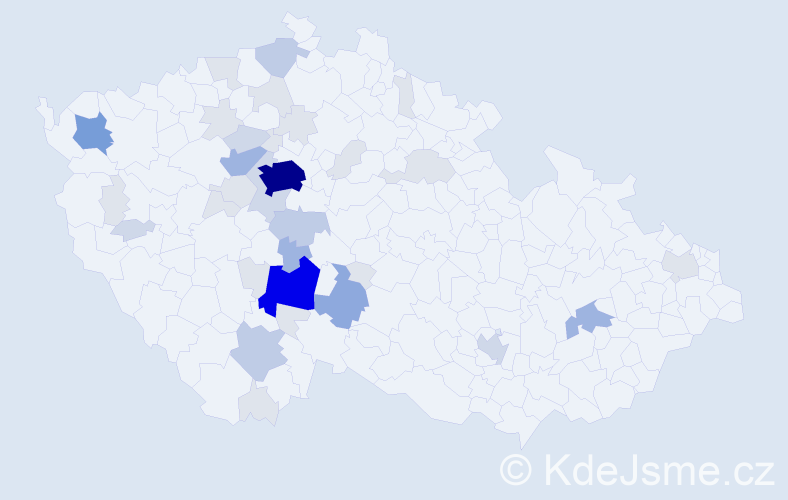 Příjmení: 'Sekal', počet výskytů 118 v celé ČR