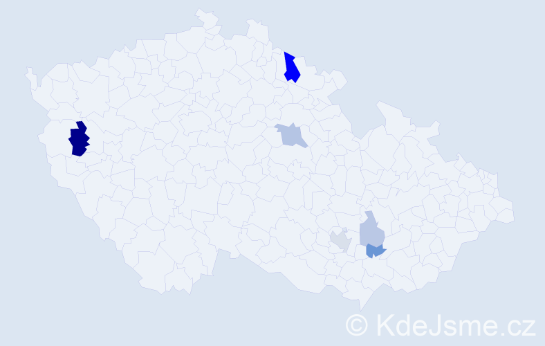 Příjmení: 'Perička', počet výskytů 13 v celé ČR