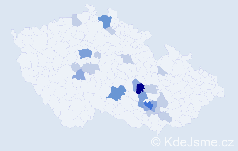 Příjmení: 'Sadecká', počet výskytů 52 v celé ČR