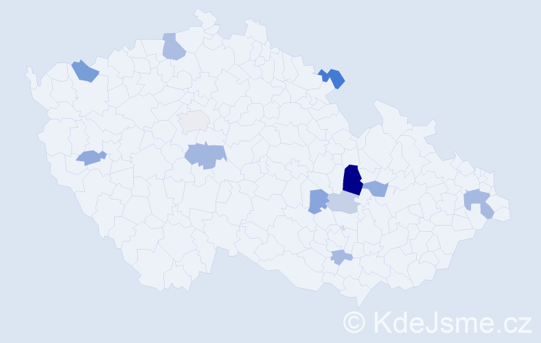 Příjmení: 'Knödl', počet výskytů 25 v celé ČR