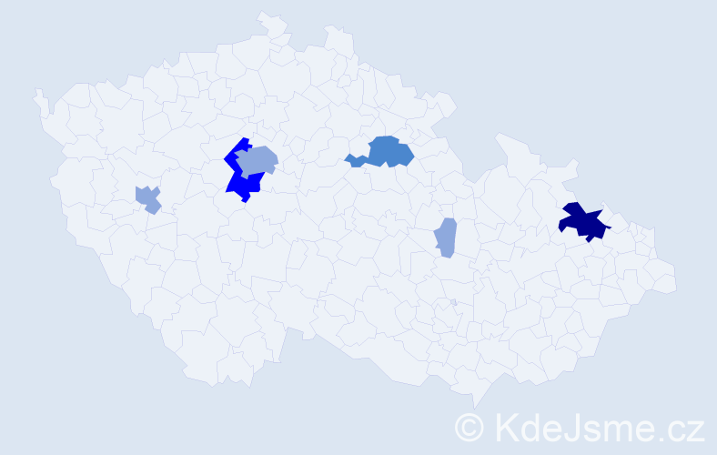 Příjmení: 'Cvanciger', počet výskytů 14 v celé ČR