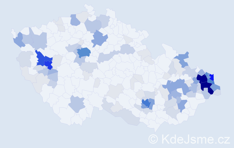 Příjmení: 'Kulová', počet výskytů 454 v celé ČR