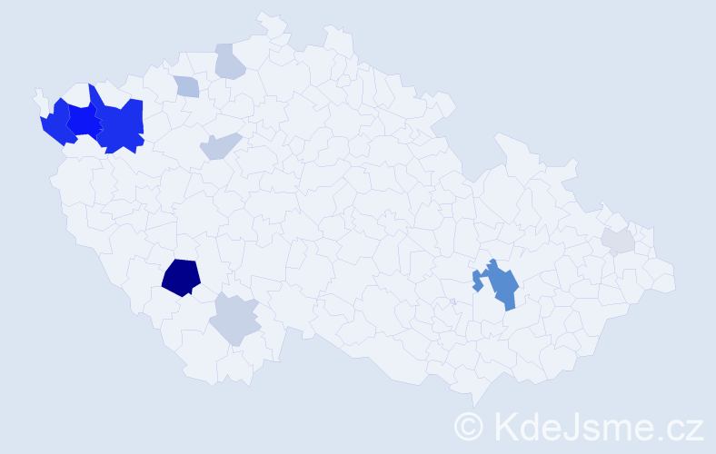Příjmení: 'Pohlotko', počet výskytů 30 v celé ČR