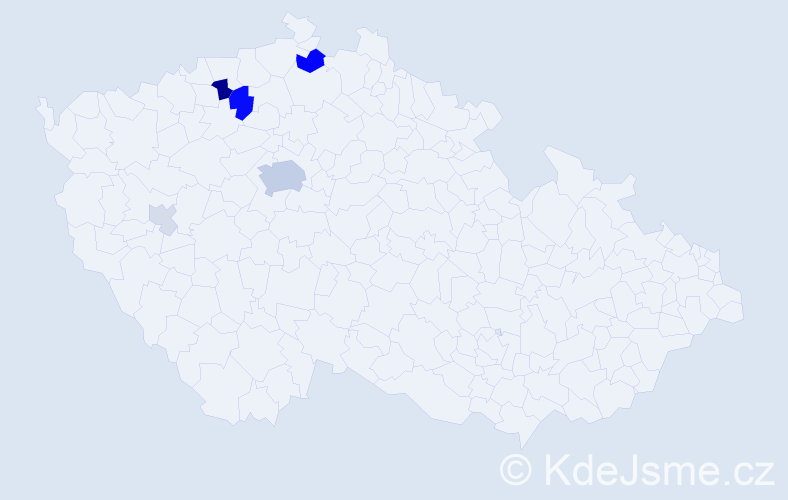 Příjmení: 'Saic', počet výskytů 19 v celé ČR