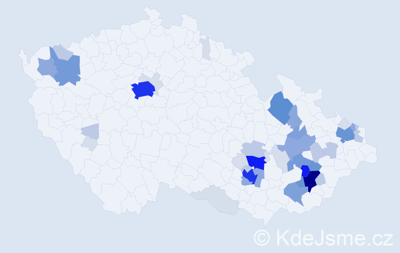 Příjmení: 'Nesrsta', počet výskytů 165 v celé ČR