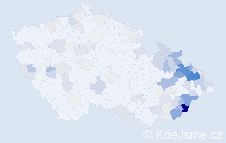 Příjmení: 'Kudela', počet výskytů 476 v celé ČR