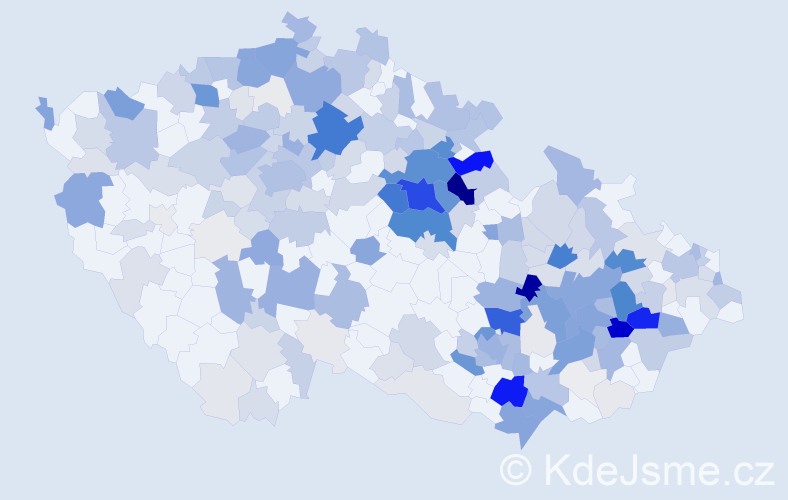 Příjmení: 'Machačová', počet výskytů 1075 v celé ČR