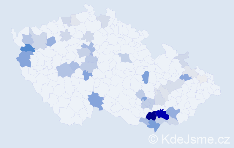 Příjmení: 'Kunická', počet výskytů 129 v celé ČR