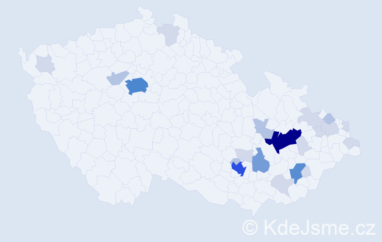 Příjmení: 'Bičová', počet výskytů 67 v celé ČR
