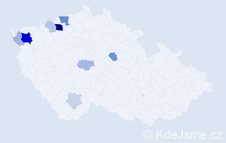 Příjmení: 'Kökeny', počet výskytů 24 v celé ČR