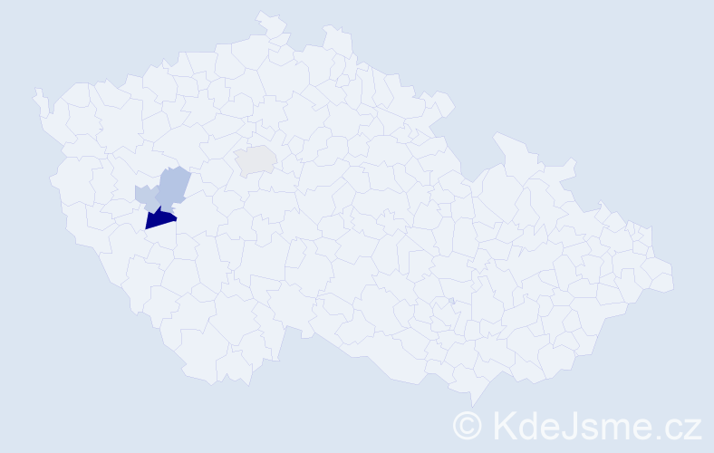 Příjmení: 'Hefrt', počet výskytů 7 v celé ČR