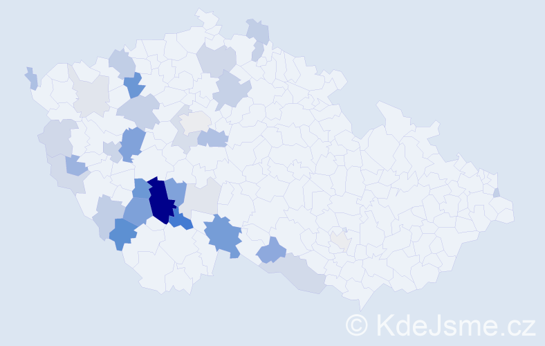 Příjmení: 'Málová', počet výskytů 90 v celé ČR